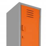 Locker metálico dual chico - 1 puerta naranja